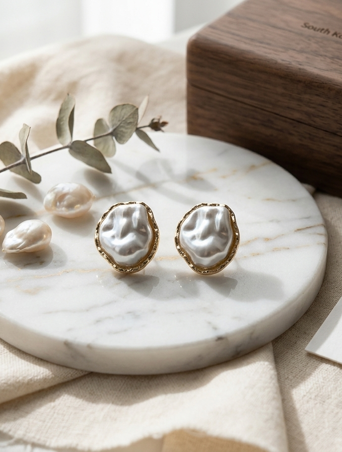 Baroque Keshi Pearl Studs