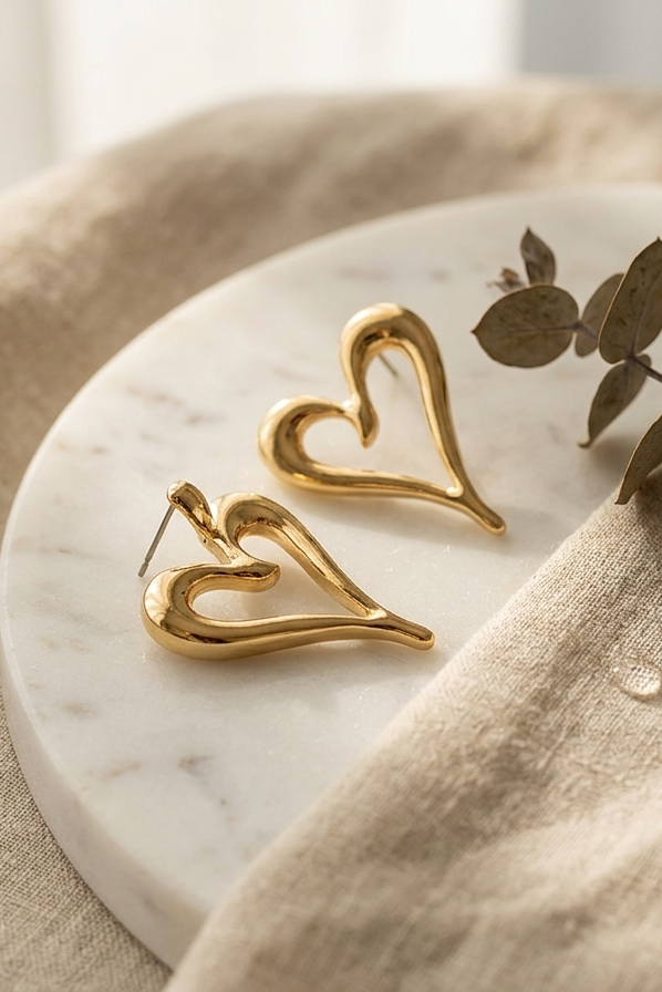 Silhouette Open Heart Studs